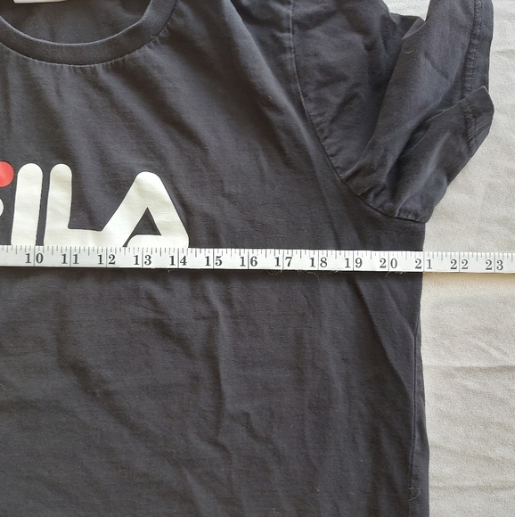 Fila Oversize Short Cropped Black Short Sleeve Tee Shirt, Large - Picture 8 of 9